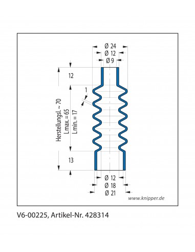 Soffietto V6-00225 Freudenberg ehemals CFW und Simrit Simrit V6-programma standard v