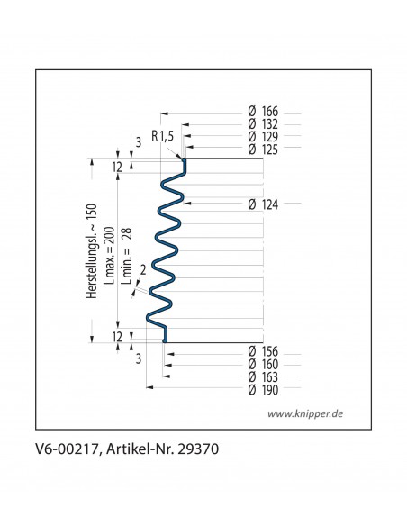 Vouwbalg V6-00217 CFW Simrit Simrit V6-standaard programma