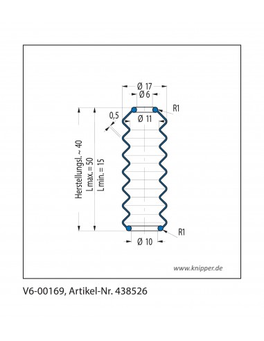 Soufflet V6-00169 Freudenberg ehemals CFW und Simrit Soufflets Simrit V6-programme standard