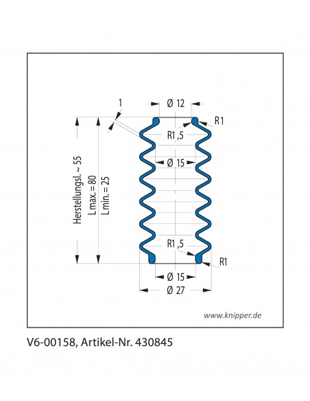 Vouwbalg V6-00158 CFW Simrit Simrit V6-standaard programma