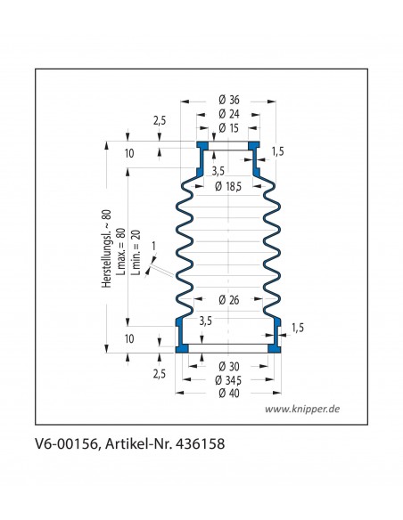 Soffietto V6-00156 CFW Simrit Simrit V6-programma standard v