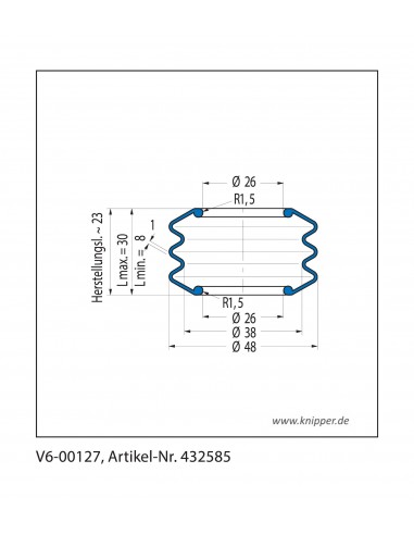 Fuelle de proteccion V6-00127 Freudenberg ehemals CFW und Simrit Simrit V6-programa estándar