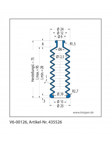 Fuelle de proteccion V6-00126 Freudenberg ehemals CFW und Simrit Simrit V6-programa estándar