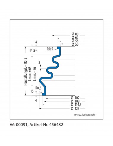 Soffietto V6-00091 Freudenberg ehemals CFW und Simrit Simrit V6-programma standard v
