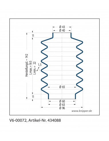 soffietto V6-00072 Freudenberg ehemals CFW und Simrit Simrit V6-programma standard v