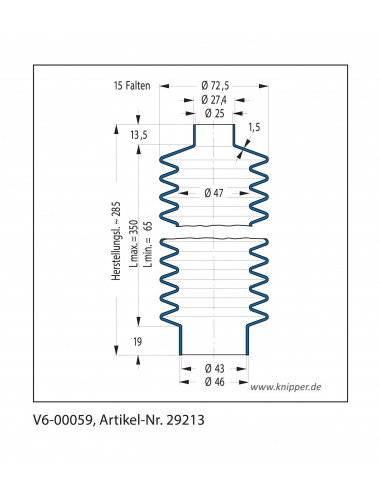 Soffietto V6-00059 Freudenberg ehemals CFW und Simrit Simrit V6-programma standard v