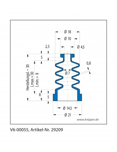 Soffietto V6-00055 Freudenberg ehemals CFW und Simrit Simrit V6-programma standard v