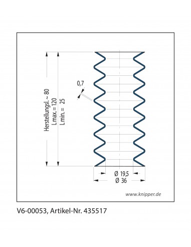 Soufflet V6-0053 Freudenberg ehemals CFW und Simrit Soufflets Simrit V6-programme standard