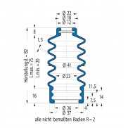 Soufflet V6-0022 Freudenberg ehemals CFW und Simrit Soufflets Simrit V6-programme standard