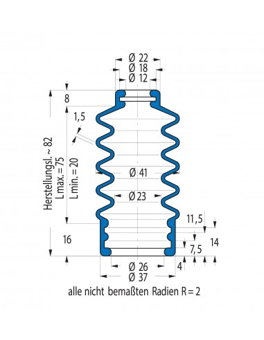 Fuelle de proteccion V6-00022 Freudenberg ehemals CFW und Simrit Simrit V6-programa estándar