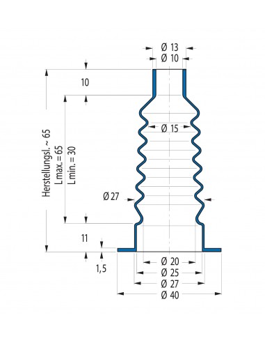 Fuelle de proteccion V6-00052 Freudenberg ehemals CFW und Simrit Simrit V6-programa estándar