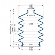 Soufflet V6-00075 Freudenberg ehemals CFW und Simrit Soufflets Simrit V6-programme standard