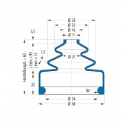 Soffietto V6-00111 Freudenberg ehemals CFW und Simrit Simrit V6-programma standard v