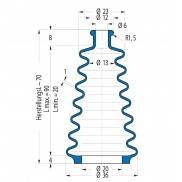 Soffietto V6-00167 Freudenberg ehemals CFW und Simrit Simrit V6-programma standard v