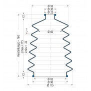 Soufflet V6-00212 Freudenberg ehemals CFW und Simrit Soufflets Simrit V6-programme standard