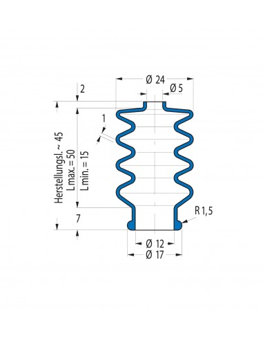 Fuelle de proteccion V6-00258 Freudenberg ehemals CFW und Simrit Simrit V6-programa estándar