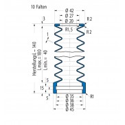 Soufflet V6-00259 Freudenberg ehemals CFW und Simrit Soufflets Simrit V6-programme standard