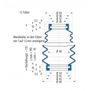 Soufflet V6-00292 Freudenberg ehemals CFW und Simrit Soufflets Simrit V6-programme standard