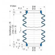 Fuelle de proteccion V6-00296 Freudenberg ehemals CFW und Simrit Simrit V6-programa estándar