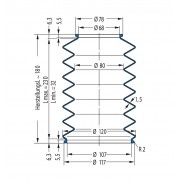 Protection Bellow V6-00329 Freudenberg ehemals CFW und Simrit Simrit V6-standard range
