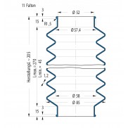 Soufflet V6-00352 Freudenberg ehemals CFW und Simrit Soufflets Simrit V6-programme standard