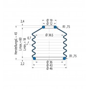 Soufflet V6-00580 Freudenberg ehemals CFW und Simrit Soufflets Simrit V6-programme standard