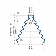 Soffietto V6-00600 Freudenberg ehemals CFW und Simrit Simrit V6-programma standard v