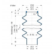 Soffietto V6-00603 Freudenberg ehemals CFW und Simrit Simrit V6-programma standard v