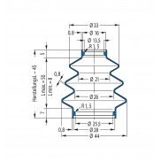 Soffietto V6-00616 Freudenberg ehemals CFW und Simrit Simrit V6-programma standard v
