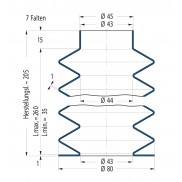 Soufflet V6-00628 Freudenberg ehemals CFW und Simrit Soufflets Simrit V6-programme standard
