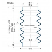 Soffietto V6-00637 Freudenberg ehemals CFW und Simrit Simrit V6-programma standard v
