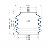 Soufflet V6-00643 Freudenberg ehemals CFW und Simrit Soufflets Simrit V6-programme standard