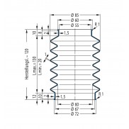 Soufflet V6-00740 Freudenberg ehemals CFW und Simrit Soufflets Simrit V6-programme standard