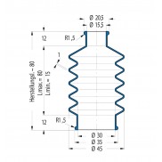 Soufflet V6-01019 Freudenberg ehemals CFW und Simrit Soufflets Simrit V6-programme standard