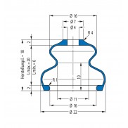 Protection Bellow V6-01231 Freudenberg ehemals CFW und Simrit Simrit V6-standard range